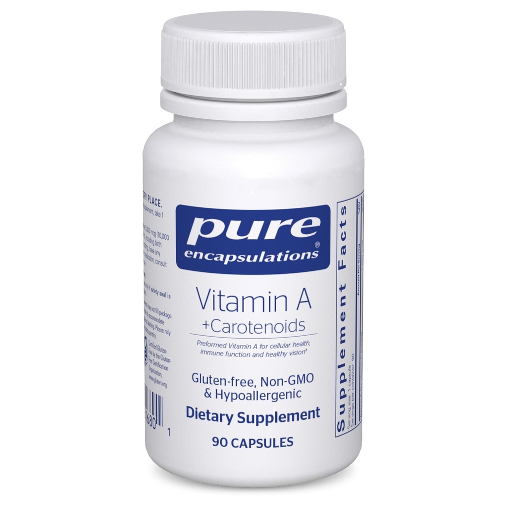 Vitamina A + Carotenoidi (Luteina, Zeaxantina e Astaxantina) | Supplemento nutrizionale anallergico | 90 capsule
