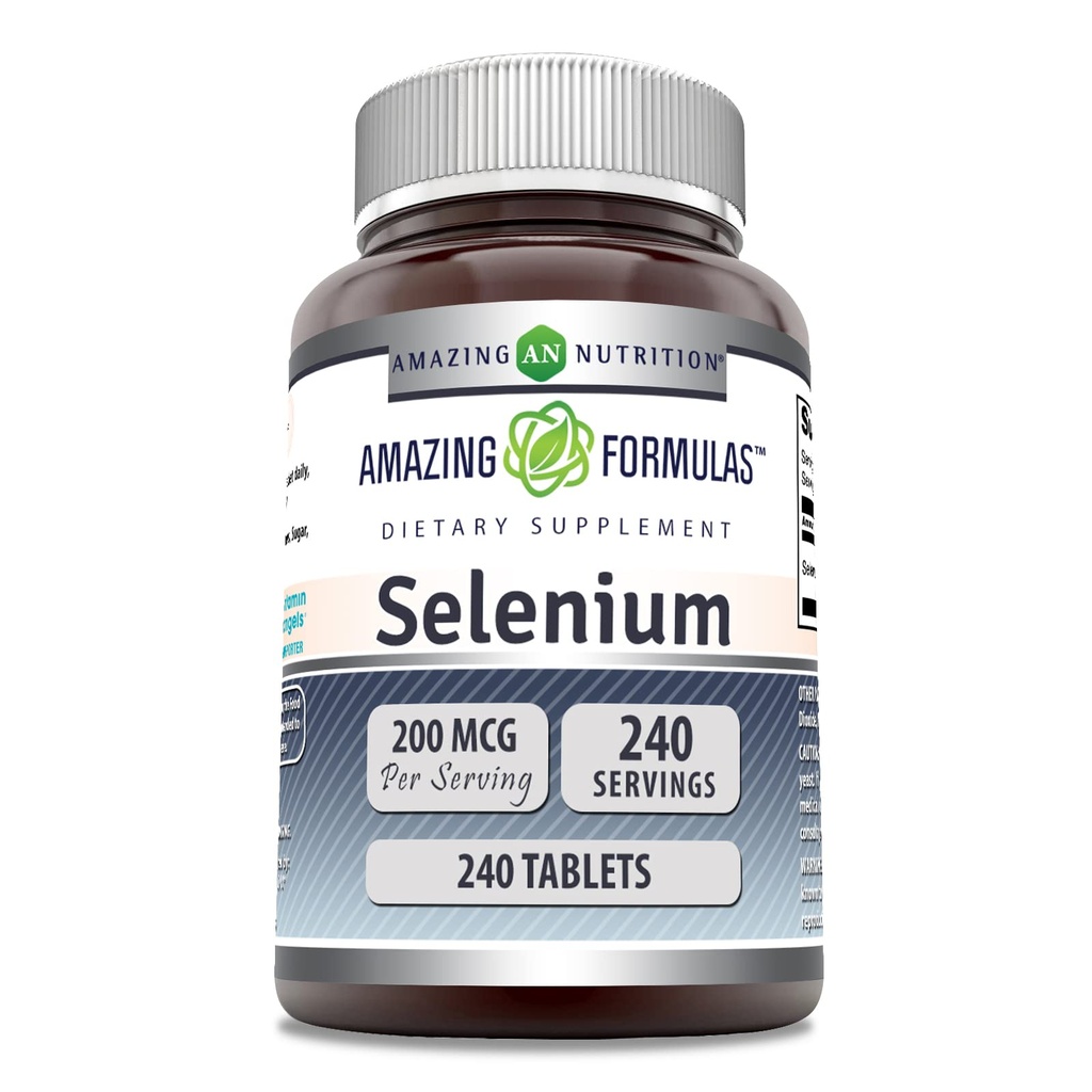 Amazing Formulas Selenium 200 Mcg | Compresse Supplemento | Non OGM | Gluten-Free | Made in USA (1 Pack | 240 Count)