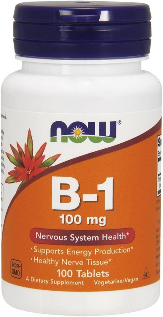 NOW Vitamina B-1 (tiamina) 100mg, 100 compresse (pacchetto di 4)