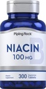 Piping Rock Niacin Supplemento per le donne e gli uomini | 100mg | 300 compresse | Acido Nicotinico con Flushing | Vegetariano, Non OGM, Gluten Free
