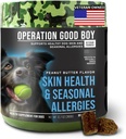 O.G.B. Operazione Good Boy - SRE: Skin/Coat/Allergy Supplemento per Animali - 90 conteggi Cuscinetti Morbidi - 12,7 oz - Ingredienti naturali fatti - Veteran Owned