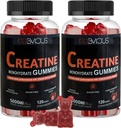 Creatina Monoidrato Gummies 240 per Uomini & Donne- 5g, Zucchero-Free Pre-Workout Gummy W/L-Taurine, Betaine Anhydrous, Alpha GPC, Vitamina B12, Gummie masticabili per la forza muscolare & Energy Boost (2 Pack)