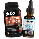 Supporto tiroide e gocce di messa a fuoco surrenale - Complesso di complementi tiroidei con L-tirosina Selenio Iodina e supporto organico surrenale Supplementi Focus Gocce liquide - Natural Brain and Memory Fatigue Attenzione