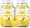 Softbear Potassium Gummies per Adulti, Zucchero-Free Potassium Magnesium Supplemento con vitamina B6 CoQ10 per Crampe Muscoli Vegan Ananas Flavor 120 Gummies