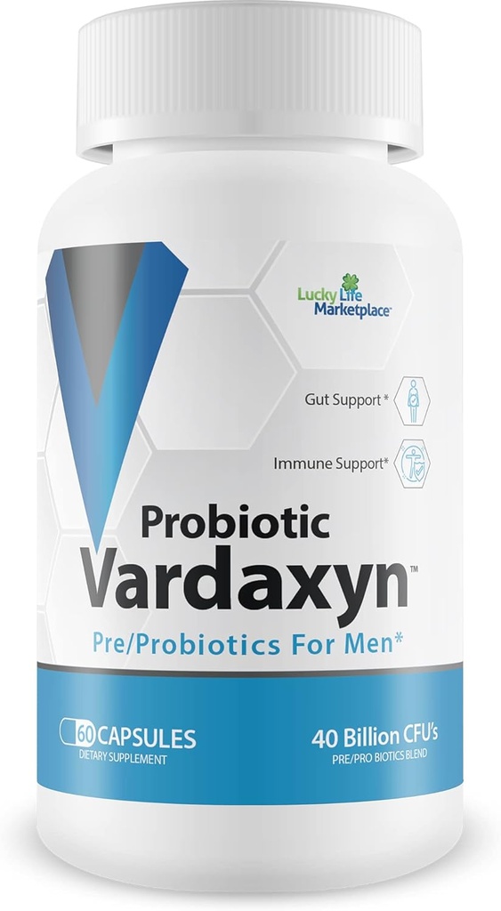 Probiotic Vardaxyn - Il nostro Miglior Premium Male Formula - Pre/Probiotici per Uomo - Maschio Formula Probiotica per sostenere la salute maschile - Gut Health - Mood - Salute Digestiva - Salute Immune