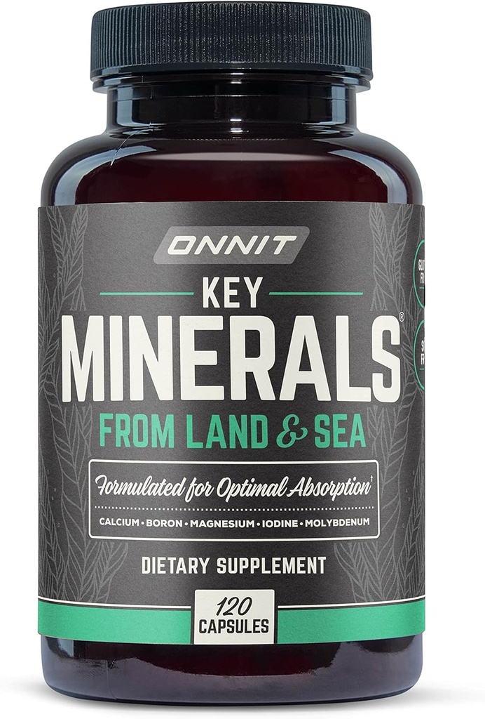 Minerali chiave Onnit: Calcio, Magnesio, Molibdeno e Supplemento Iodio (120ct)