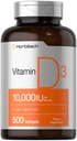 Horbäach Vitamin D3 10000 IU | 500 Softgels | Non OGM, Gluten Free Supplement | Value Size | 250mcg | Formula ad alta potenza