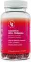 Iron Gummies – 20 mg di ferro ad alto assorbimento + vitamina C, B12 & Folate – Vegan, Non-GMO, Gluten-Free – Energy & Anemia Support – 60 Ct
