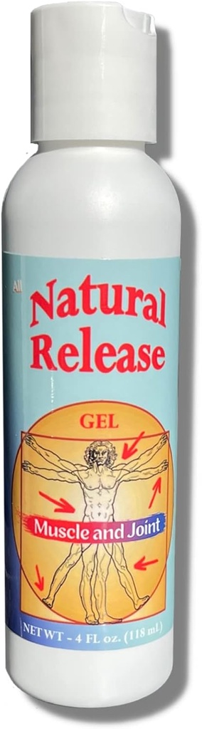 Muscolo di rilascio naturale & Gel congiunto per gli esseri umani - Rilievo per la schiena dorsale, Ginocchiere, HIPS, Stress muscolare, Crampe notturne, Aches, Strains, Discomfort - Atto veloce, Menthol Free (4 oz)