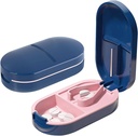 Cutter compatto per l'affettamento preciso, Spaccatrice per taglierina, Splitter portatile per piccole compresse, vitamine e uso quotidiano (blu)