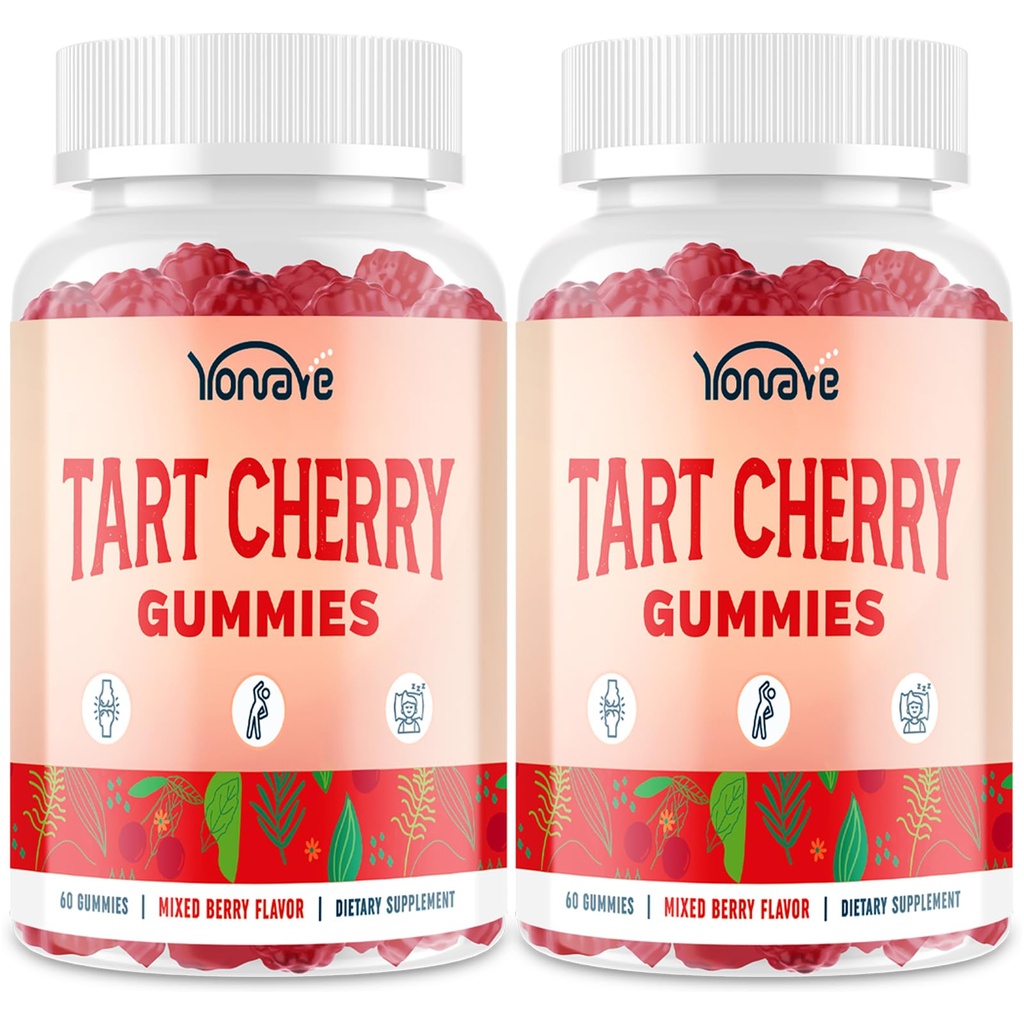 3300mg Gummie di Ciliegia di Tart per Uric Acid Cleanse, Sonno, Gout, Joint & Kidney Support – Estratto di Ciliegia di Tart con Celery Seed, Melatonina, Vitamina C – Detox & Antioxidant – Aroma misto di bacche, 120 Conte