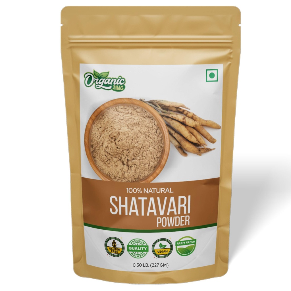 ORGANIC ZING Shatavari Estratto di polvere da Asparagus racemosus Beneficial per la salute delle donne- 8 oz (227 gm) Confezione da 1