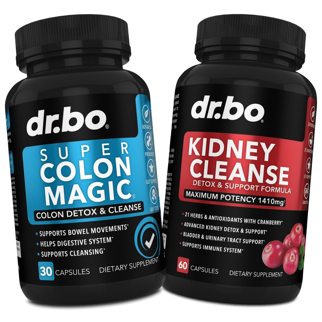 Pulitore Detox & Kidney Cleanse - Pillole di pulizia del colon 15 giorni Probiotici & reni Detox Supporto Supplemento Cranberry - Bowel Movimento Integratori per Intestinal Stomach Bloating Gut & Kidneys