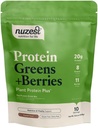 Nuzest – Protein Greens + Berries – Superfood Powder – Plant Protein Blend - 300g / 10.6 oz Pouch (10 Serve) (Cocoa, 300g)