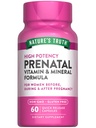 Vitamine prenatali della verità della natura con acido folico | 60 capsule | Supplemento gratuito non OGM & Gluten