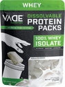 VADE Nutrition Dissolvable Protein Packs - 100% Whey Isolate Protein Powder Vanilla Milkshake - Carbo basso, Calorie basse, Lattosio Libero, Zucchero Libero, Grasso Libero, Gluten Free - 30 Pacchetti per Go