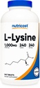 Nutricost L-Lysine 1000mg, 240 compresse - Gluten Free, Non OGM e Per vegetariani