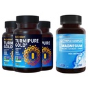 BioEmblem Triplo Magnesio Complesso e BioEmblem Curcumina Turmerica con TurmiPure Clinicamente Studiato - Supporto Giunto, Integratori Turmeri di Inflammazione Sani