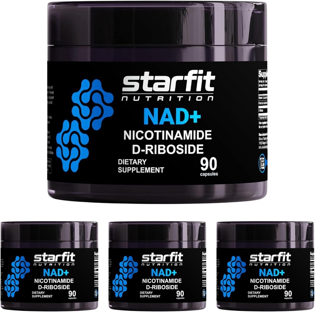 STARFIT - Nicotinamide D-Riboside, Nicotinamide Riboside per il supporto NAD+ Livelli, Focus e Integratore di Energia, Supporto Metabolismo Nicotinamide Riboside NAD Supplemento, 360 capsule