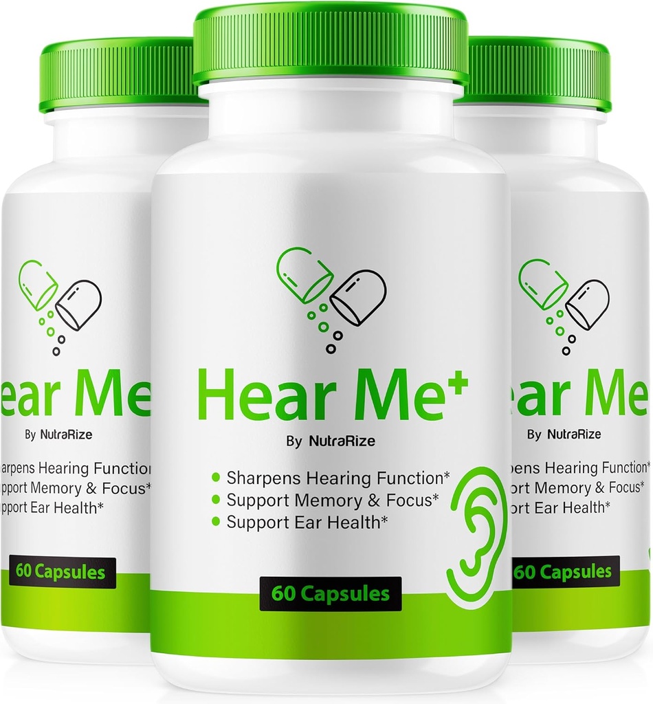 (3 Pack) Hear Me + Capsules, HearMe + Pills, Hear Me Plus Ear Formula per un udito sano, Premium HearMe Plus for Ear Health, Natural Ear Cleaner Support, Hear Me+ Review (180 Capsules)