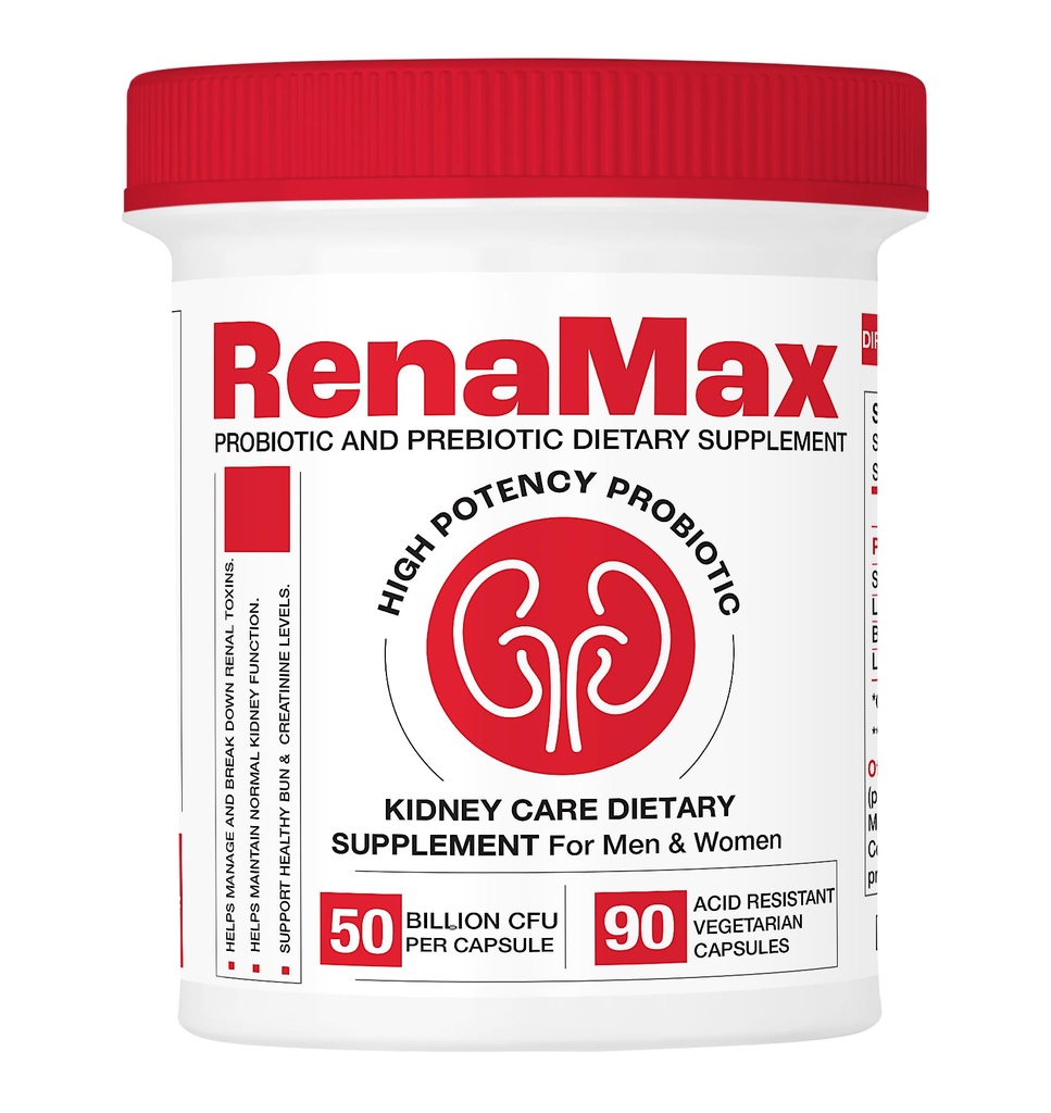 Capsule Restore e Supplemento per la cura dei reni - Probiotici e integratore prebiotico per supportare la funzione normale del rene - 50 miliardi di CFU per capsula - Made in U.S.A (90 Caps (1 pacchetto)