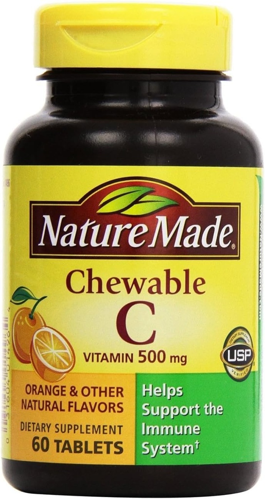 Natura Made - Vitamina C 500 mg, 120 compresse masticabili (Twin Pack 2 x 60)