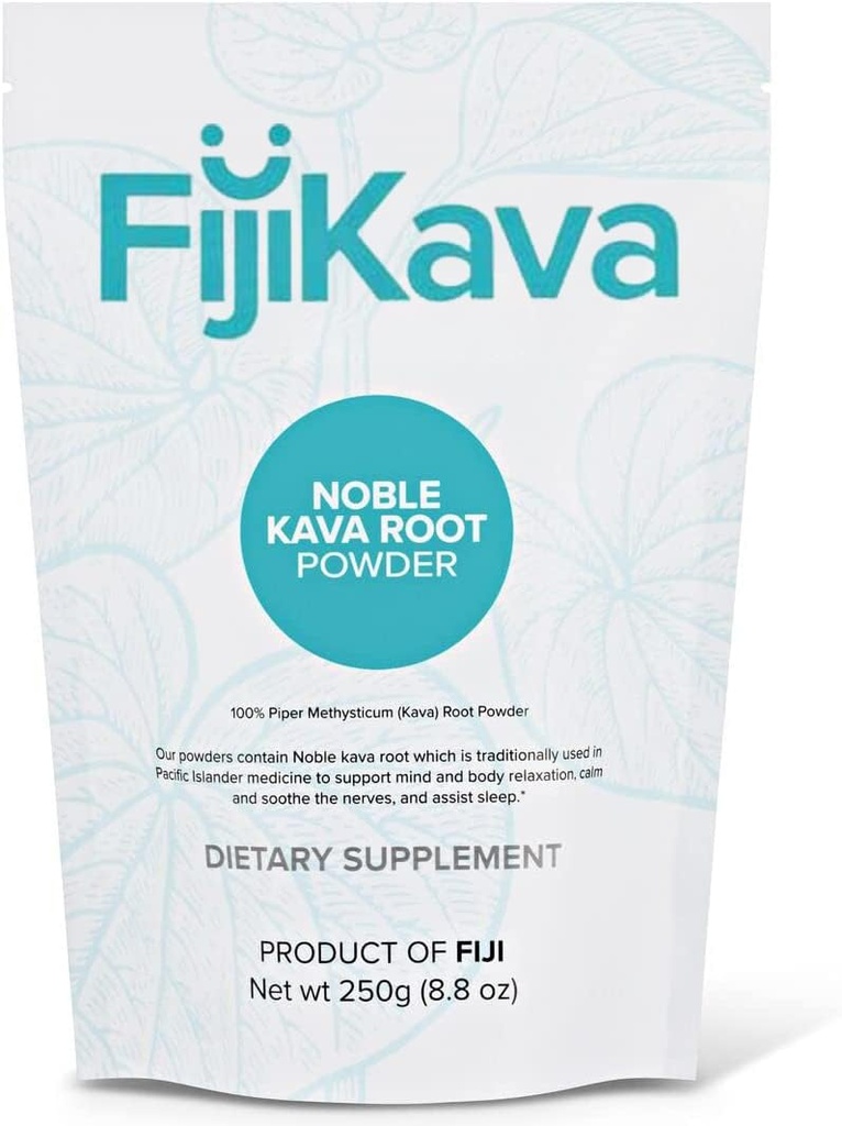 Polvere Kava istantanea di FijiKava 250g – Polvere di radice di Kava Premium con alto contenuto di Kavalactone – aiuto naturale per il rilassamento per la calma, il sollievo dallo stress e il sostegno al sonno – Easy-to-Mix