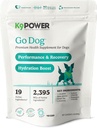 K9 Power Go Dog Hydration & Performance Drink Mix 1 lb - Integratore attivo del cane per funzione del muscolo, resistenza, recupero, con il supporto degli elettroliti