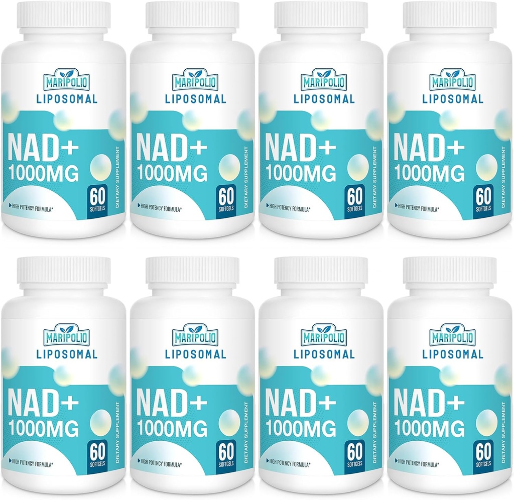 Liposomal NAD+ Supplemento 1000 mg | Pontecy NAD più alta | Max Absorption | Supplemento NAD puro | Riparazione dell'energia e del DNA, Difesa dell'invecchiamento, Funzione cerebrale | 480 Softgels