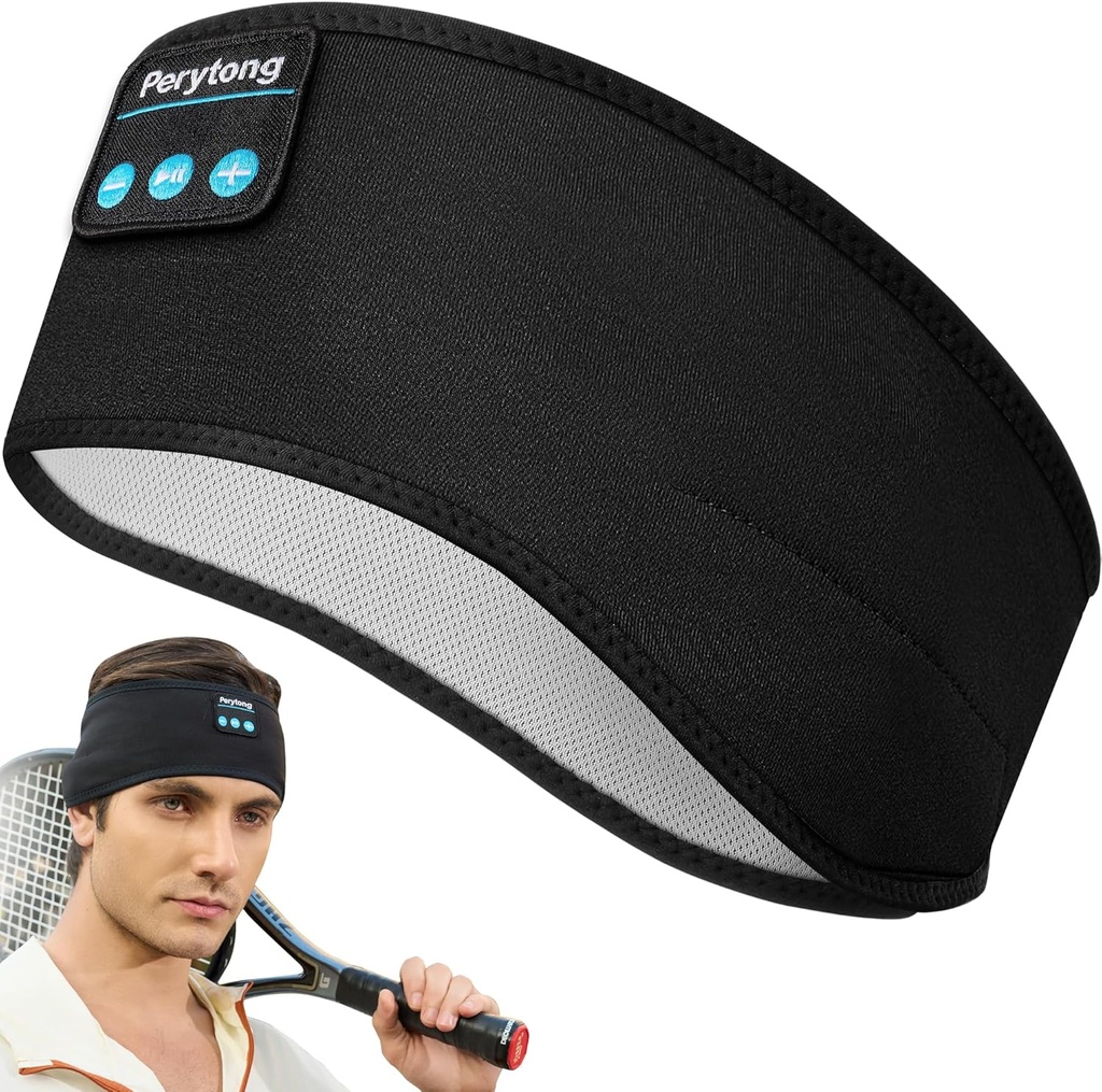Cuffie perytong senza fili, Bluetooth Sports Headband Cuffie con altoparlanti stereo HD Ultra-Thin, Unisex, Perfetto per dormire, Allenamento,Jogging,Yoga,Insomnia, Air Travel, Meditation