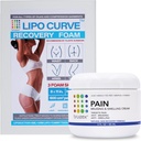 Arnica Montana Bruising & Swelling Cream & LipoCurve Foam Post Surgery Pads Bundle, per Liposuction Post Surgery Recovery & Lymphatic Drainage