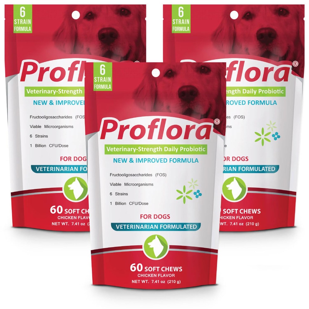 Proflora Probiotic Soft Chews for Dogs - Veterinary-Strength Daily Probiotic - Salute Digestione - Boost Immune System - Skin and Coat Health - 180 Soft Chews