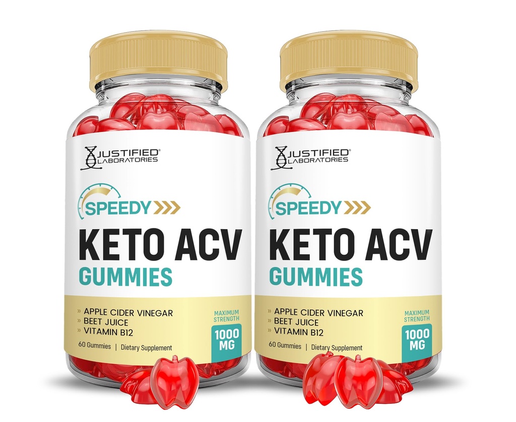 (2 Pack) Speedy Keto ACV Gummies Advanced Formula 1000MG Speedy Keto Gummies Aceto di sidro di mele Formulato con Polvere di succo di barbabietola di melograno B12 Vegan Non GMO 120