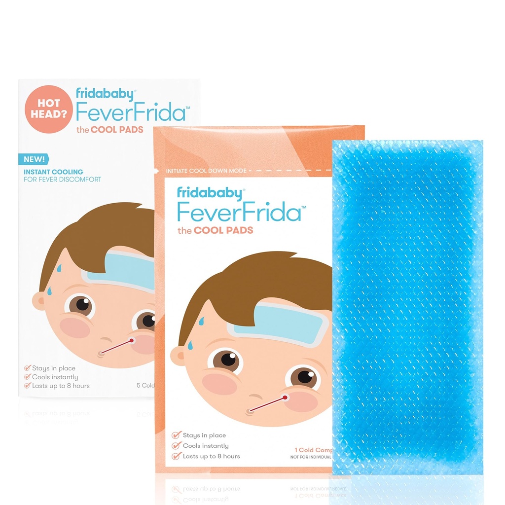 Frida Baby Cool Pads, Fever Patch per bambini, Riduttore di febbre, Discomfort & Headache Relief, 5 Conte