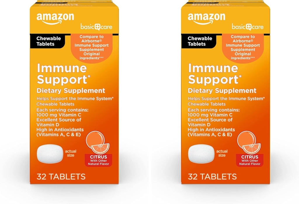 Supporto Immune Citrus Chew Tablets, 32 Conte (Pack of 2)