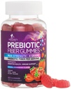Gummie di fibre per adulti, supplemento giornaliero di fibra gommosa da 4g, supporto prebiotico della salute digestivo della pancia - Chews solubili in fibra a base vegetale, prebiotici supporta regolarità e digestione Non-GMO - 60 Gummies