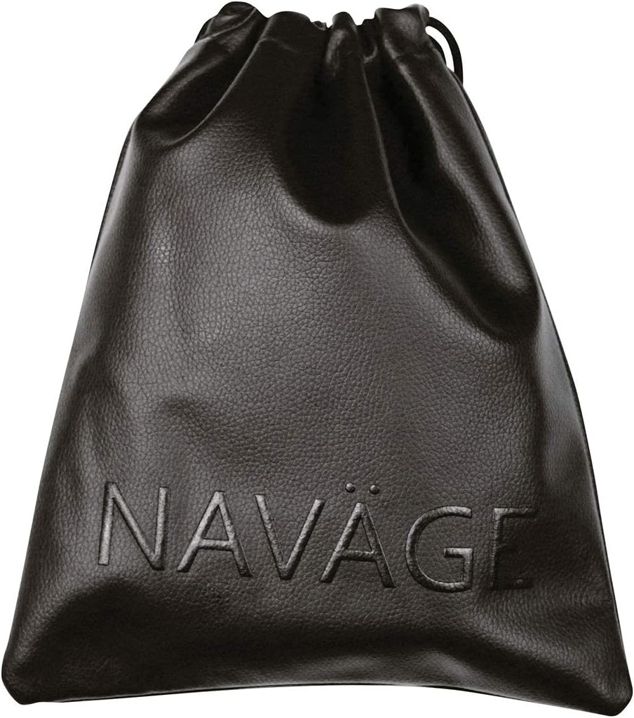 Borsa da viaggio Navage (nero) - Pantaloni da viaggio in pelle vegana per donne e uomini - Borsa piccola su misura per il sistema di irrigazione nasale Navage - Borsa a coulisse versatile e sacchetto di trucco (8.25"x10.25")