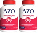 AZO Cranberry Pro Urinary Tract Health Supplement 600mg PACRAN, 1 Serve: Più di 1 bicchiere di succo di mirtillo, Pillole di mirtillo senza zucchero, Non OGM 100 Softgels (Pack of 2)