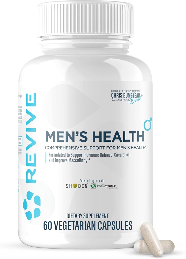 Revive MD DIM Supplemento per gli uomini – Supporta l'equilibrio dell'ormone, la salute sessuale maschile e della prostata – livelli di testosterone e estrogeni sani con Ashwagandha & tè verde (60 capsule vegetariane, 30 porzioni)