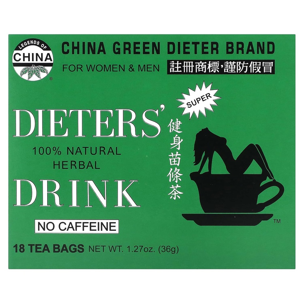 Bevanda naturale al 100% di dieta di tè di zio Lee, senza caffeina, 18 sacchetti di tè, 1,27 oz (36 g)
