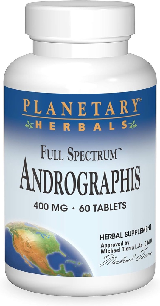 Erbe Planetari Spettro completo Andrographis 400mg - Ayurvedic Herb - 60 compresse