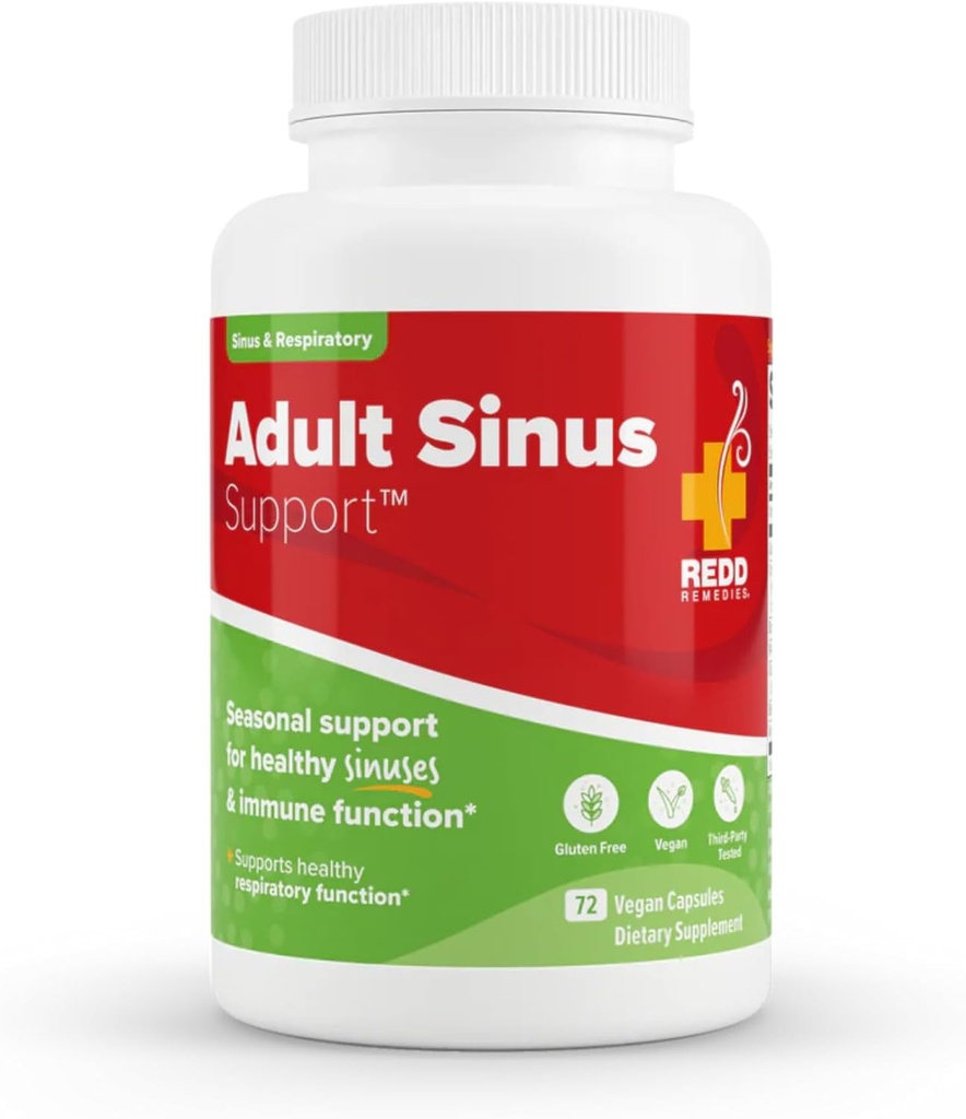 Redd Remedies, Adult Sinus Support, Respiratory e Immune Health Formula, 72 Vegan Capsule