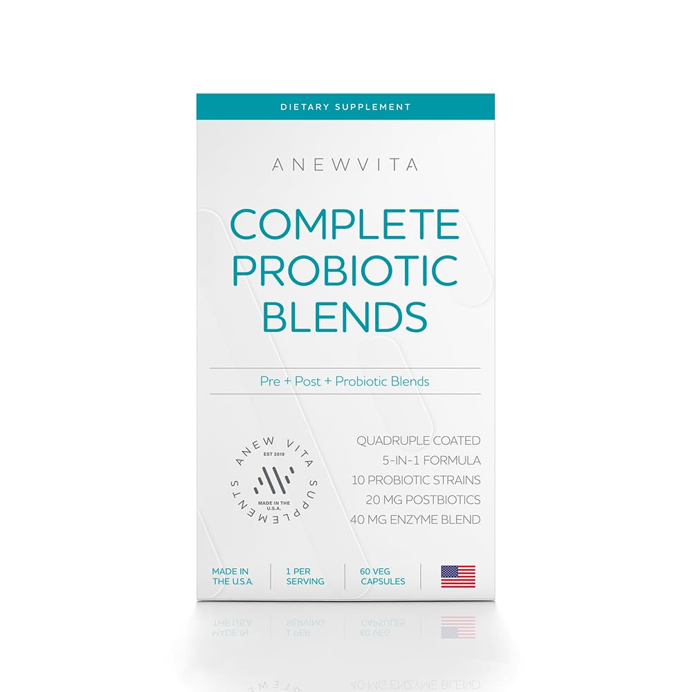 Miscela Probiotica Completa: 5-in-1 Enzimi Digestivi, Zinco, Postbiotici, Prebiotici e Probiotici per Donne & Uomini, Provitalizza per Donne Digestive & Gut Salute | 10 Strains 20 Billion CFU, 60ct Softgels