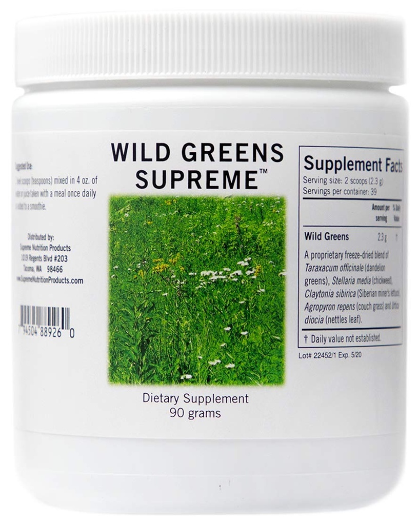 Supreme Nutrition Wild Greens Supreme, Polvere di combinazione erbacea da 90 grammi pura