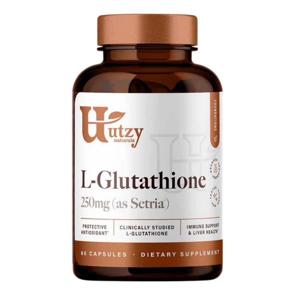 Utzy Naturals L-Glutathione | Salute e Antiossidante Immune | Setria® 250mg Forma ridotta Glutathione | Alta assorbimento | Made in the USA | 60 capsule