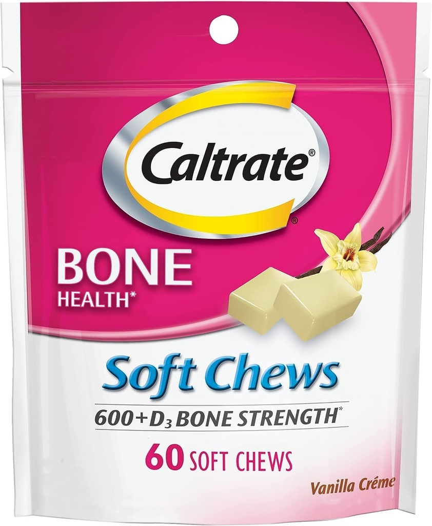 Caltrate Calcium & Vitamina D Soft Chews Vanilla Creme 60 Ciascuno (Pack of 2)