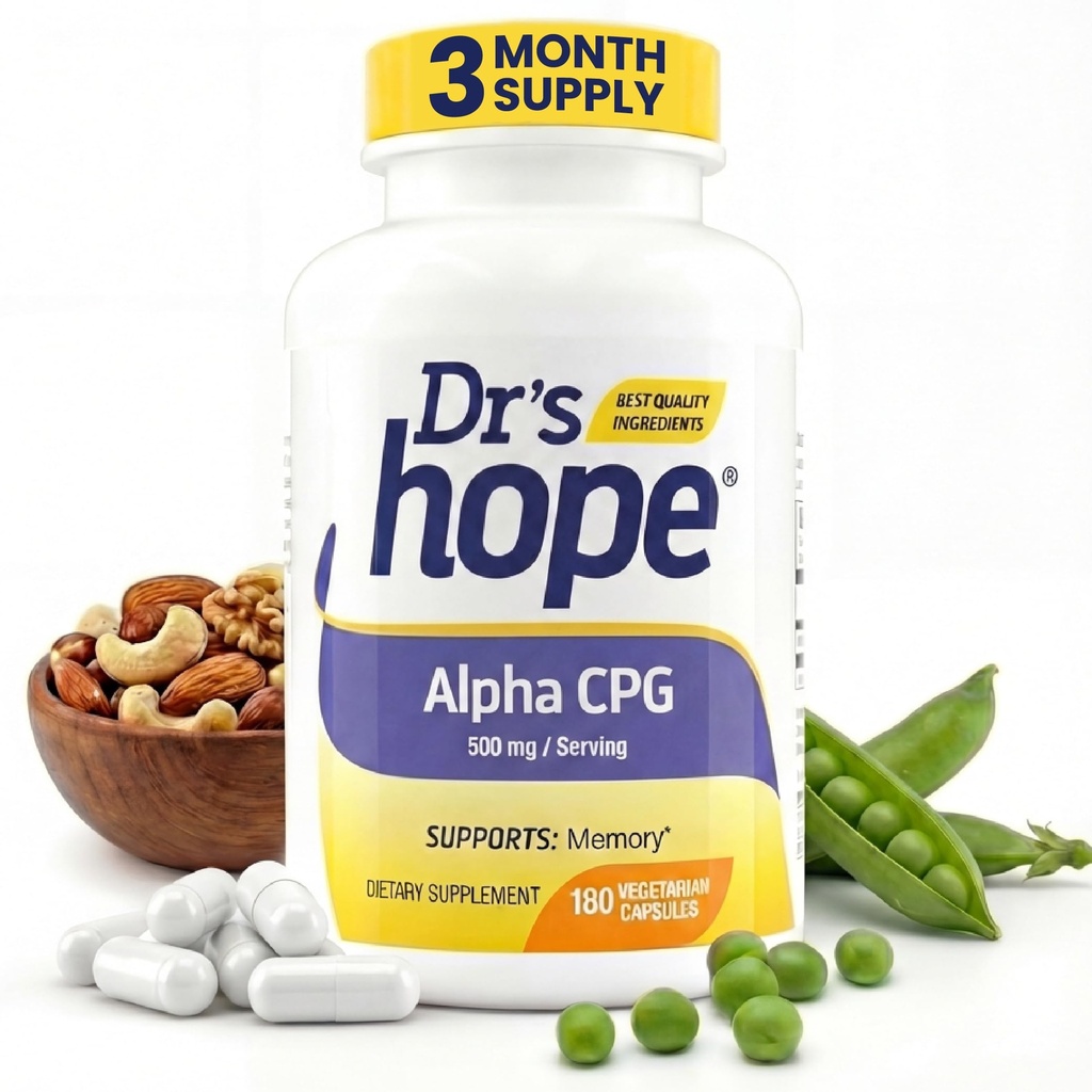 Alpha GPC 500mg, Alpha GPC Supplement - Supporta memoria e funzione cognitiva - 180 capsule vegetali, Made in The USA