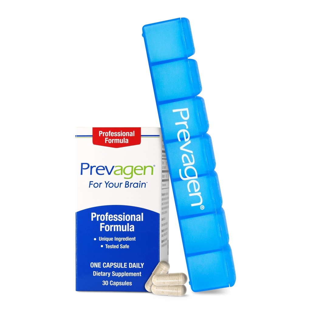 Prevagen Professional Formula - 30 Capsule (1 Mese di Alimentazione) | Formulato per il vostro cervello | 40mg di Apoaequorin Plus Vitamina D3 con 7-Day Pill Minder