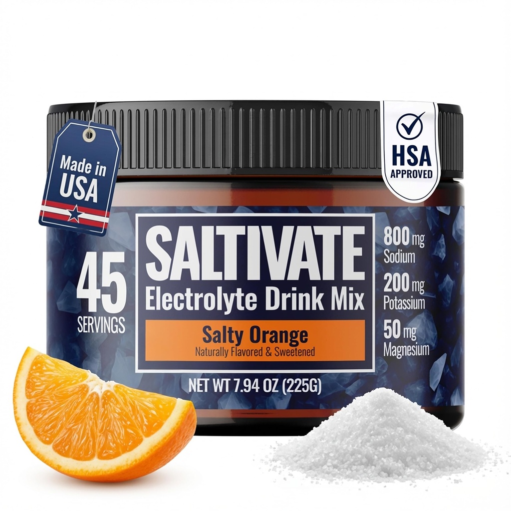 Zero Sugar Electrolyte Powder | Salty Orange Hydration (con Stevia)